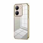 For vivo Y78 China / Y36 / Y36 5G Transparent Plating Fine Hole Phone Case(Gold) - 1