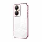 For vivo Y35M+ / Y35+ / Y27 4G Transparent Plating Fine Hole Phone Case(Pink) - 1