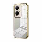 For vivo Y78+ 5G / Y78 / V29 Lite Transparent Plating Fine Hole Phone Case(Gold) - 1