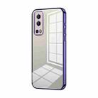 For vivo Y72 5G / iQOO Z3 / Y75s Transparent Plating Fine Hole Phone Case(Purple) - 1