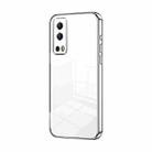 For vivo Y72 5G / iQOO Z3 / Y75s Transparent Plating Fine Hole Phone Case(Silver) - 1