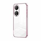 For vivo Y100 / Y100A Transparent Plating Fine Hole Phone Case(Pink) - 1