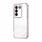For vivo S16 Pro / S16 / V27 / V27 Pro Transparent Plating Fine Hole Phone Case(Pink) - 1