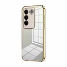 For vivo S16 Pro / S16 / V27 / V27 Pro Transparent Plating Fine Hole Phone Case(Gold) - 1
