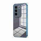 For vivo S16 Pro / S16 / V27 / V27 Pro Transparent Plating Fine Hole Phone Case(Blue) - 1