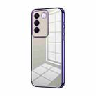 For vivo S16e / V27e Transparent Plating Fine Hole Phone Case(Purple) - 1