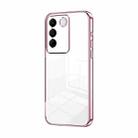 For vivo S16e / V27e Transparent Plating Fine Hole Phone Case(Pink) - 1