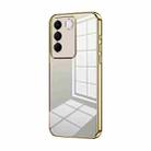 For vivo S16e / V27e Transparent Plating Fine Hole Phone Case(Gold) - 1