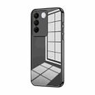 For vivo S16e / V27e Transparent Plating Fine Hole Phone Case(Black) - 1