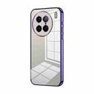 For vivo X90 Pro Transparent Plating Fine Hole Phone Case(Purple) - 1