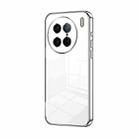 For vivo X90 Pro Transparent Plating Fine Hole Phone Case(Silver) - 1