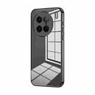 For vivo X90 Pro Transparent Plating Fine Hole Phone Case(Black) - 1