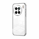 For vivo X90 Pro+ Transparent Plating Fine Hole Phone Case(Silver) - 1