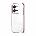 For vivo V25 / V25e Transparent Plating Fine Hole Phone Case(Pink) - 1