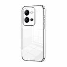 For vivo V25 / V25e Transparent Plating Fine Hole Phone Case(Silver) - 1