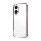 For vivo Y02s Transparent Plating Fine Hole Phone Case(Pink) - 1