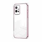 For vivo Y75 5G / Y55 5G / Y55s 2023 Transparent Plating Fine Hole Phone Case(Pink) - 1
