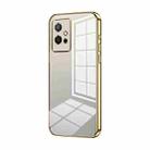 For vivo Y75 5G / Y55 5G / Y55s 2023 Transparent Plating Fine Hole Phone Case(Gold) - 1