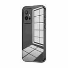 For vivo Y75 5G / Y55 5G / Y55s 2023 Transparent Plating Fine Hole Phone Case(Black) - 1