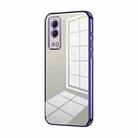 For vivo Y53s 5G / T1x 5G  / iQOO Z5x Transparent Plating Fine Hole Phone Case(Purple) - 1