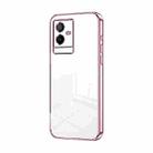 For vivo T2x Transparent Plating Fine Hole Phone Case(Pink) - 1