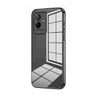 For vivo T2x Transparent Plating Fine Hole Phone Case(Black) - 1