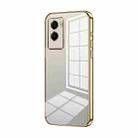 For vivo Y55s 2021 / Y72t Transparent Plating Fine Hole Phone Case(Gold) - 1