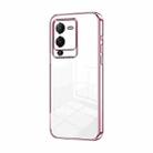 For vivo S15 Transparent Plating Fine Hole Phone Case(Pink) - 1