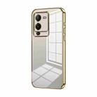 For vivo S15 Transparent Plating Fine Hole Phone Case(Gold) - 1