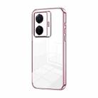 For vivo S15e / T1 Pro Transparent Plating Fine Hole Phone Case(Pink) - 1