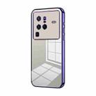 For vivo X80 Pro Transparent Plating Fine Hole Phone Case(Purple) - 1