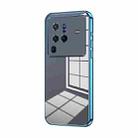 For vivo X80 Pro Transparent Plating Fine Hole Phone Case(Blue) - 1