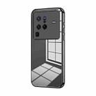 For vivo X80 Pro Transparent Plating Fine Hole Phone Case(Black) - 1