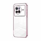 For vivo X80 Transparent Plating Fine Hole Phone Case(Pink) - 1