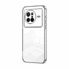 For vivo X80 Transparent Plating Fine Hole Phone Case(Silver) - 1