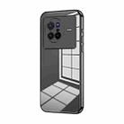 For vivo X80 Transparent Plating Fine Hole Phone Case(Black) - 1