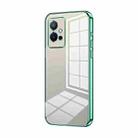 For vivo T1 5G Transparent Plating Fine Hole Phone Case(Green) - 1