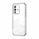 For vivo S12 Pro / V23 Pro Transparent Plating Fine Hole Phone Case(Silver) - 1