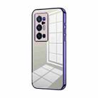 For vivo X70 Pro+ Transparent Plating Fine Hole Phone Case(Purple) - 1