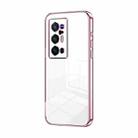 For vivo X70 Pro+ Transparent Plating Fine Hole Phone Case(Pink) - 1
