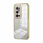 For vivo X70 Pro+ Transparent Plating Fine Hole Phone Case(Gold) - 1