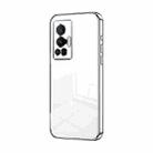 For vivo X70 Pro Transparent Plating Fine Hole Phone Case(Silver) - 1