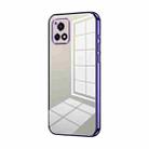 For vivo Y52s 5G / Y52s T1/ iQOO U3 Transparent Plating Fine Hole Phone Case(Purple) - 1