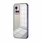 For vivo S10 / S10 Pro Transparent Plating Fine Hole Phone Case(Purple) - 1