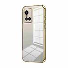 For vivo S10 / S10 Pro Transparent Plating Fine Hole Phone Case(Gold) - 1