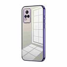 For vivo V21e / Y73 Transparent Plating Fine Hole Phone Case(Purple) - 1