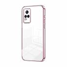 For vivo V21e / Y73 Transparent Plating Fine Hole Phone Case(Pink) - 1