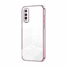 For vivo Y70s / iQOO U1 / Y51s / Y70t Transparent Plating Fine Hole Phone Case(Pink) - 1