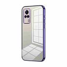 For vivo S9e Transparent Plating Fine Hole Phone Case(Purple) - 1