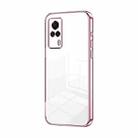 For vivo S9e Transparent Plating Fine Hole Phone Case(Pink) - 1